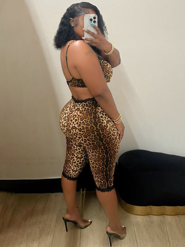 Doyerl Leopard Print Sexy Club - Lace Bralette Set 评论和价格