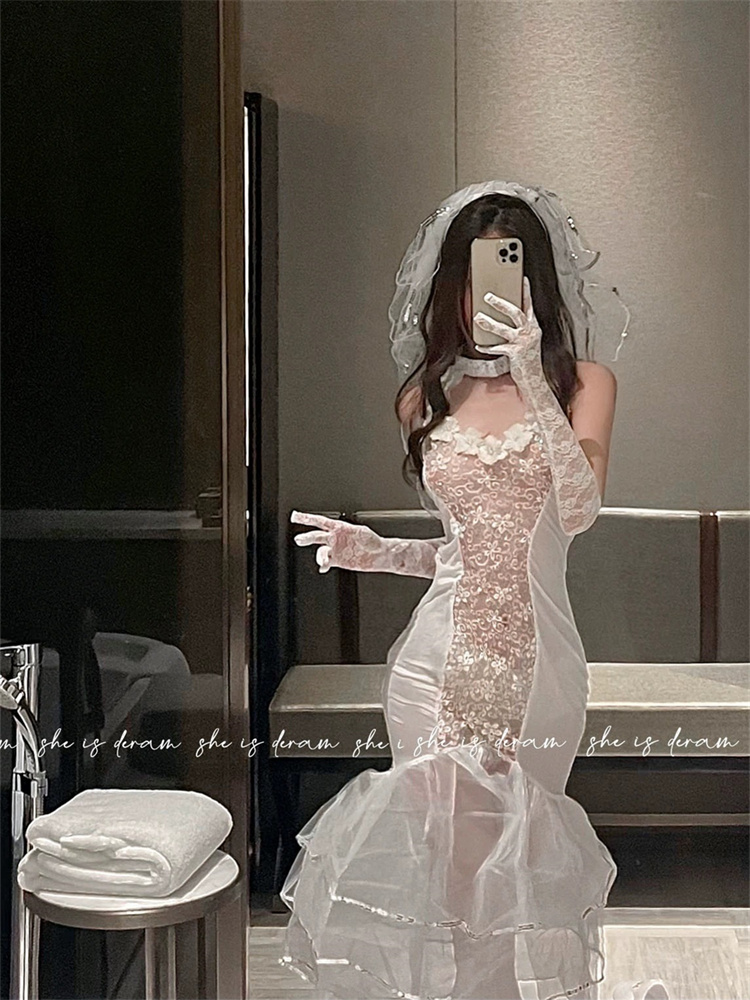 Plus Qunque Sexy Women Bride C - Lace Bralette Set 评论和价格