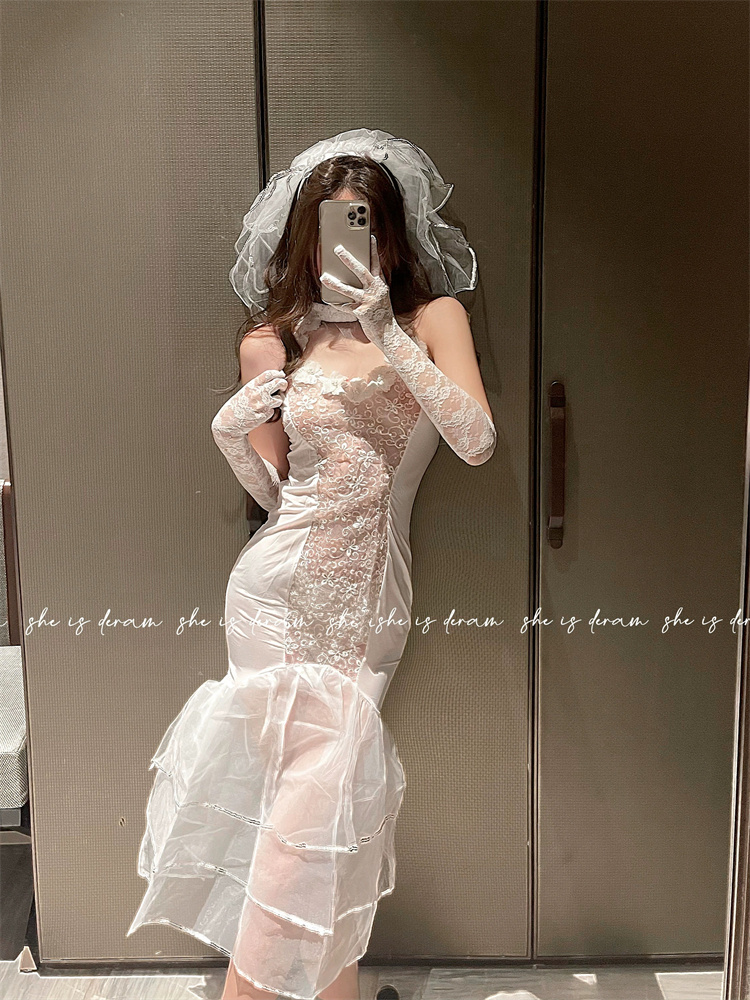 Plus Qunque Sexy Women Bride C - Lace Bralette Set 评论和价格